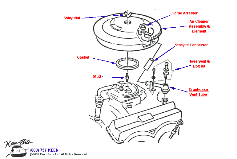 Air Cleaner Diagram for a 1986 Corvette