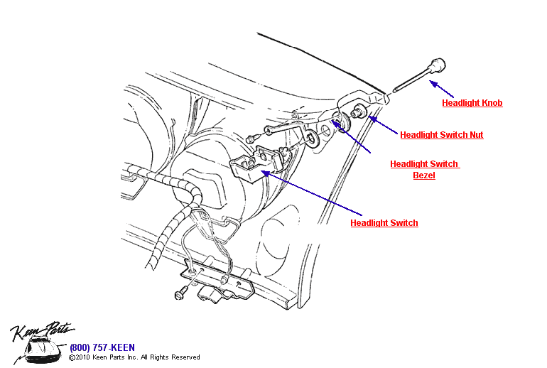 Headlight Switch Diagram for a 1968 Corvette