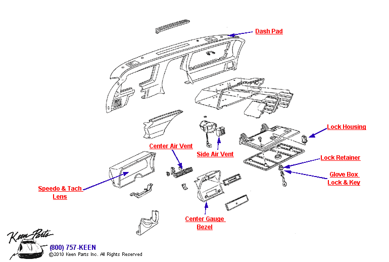 Instrument Panel Diagram for a 1965 Corvette