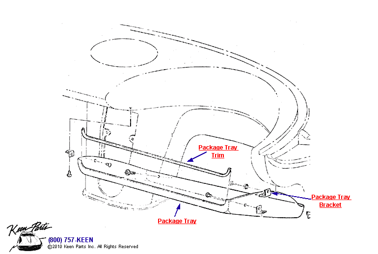 Package Tray Diagram for a 1958 Corvette