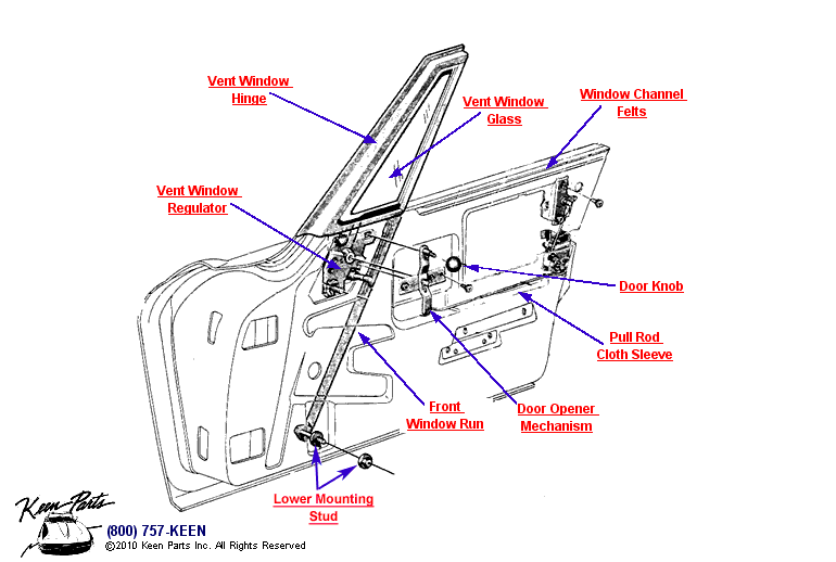Convertible Door Diagram for a 1966 Corvette