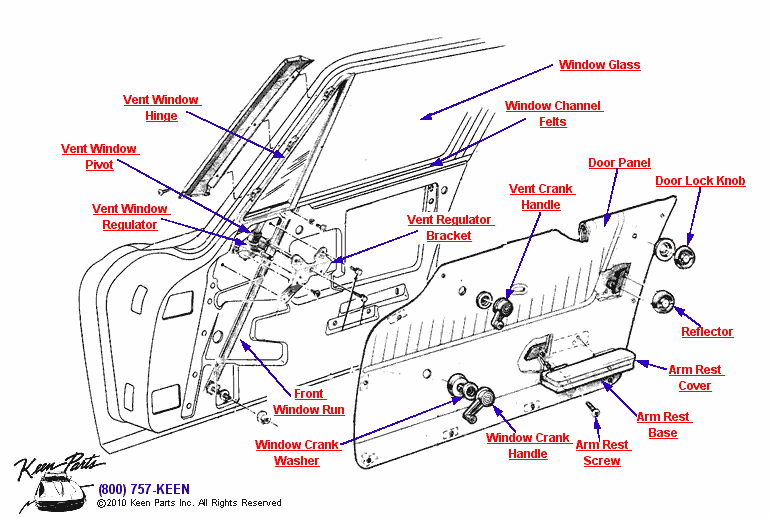 Coupe Door Diagram for a 1988 Corvette