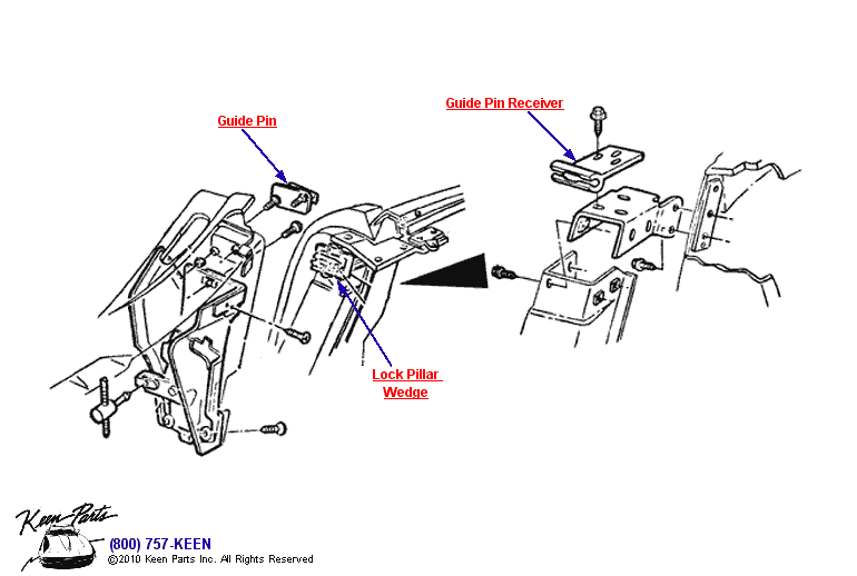 Lock Guide Pin Diagram for a 1976 Corvette