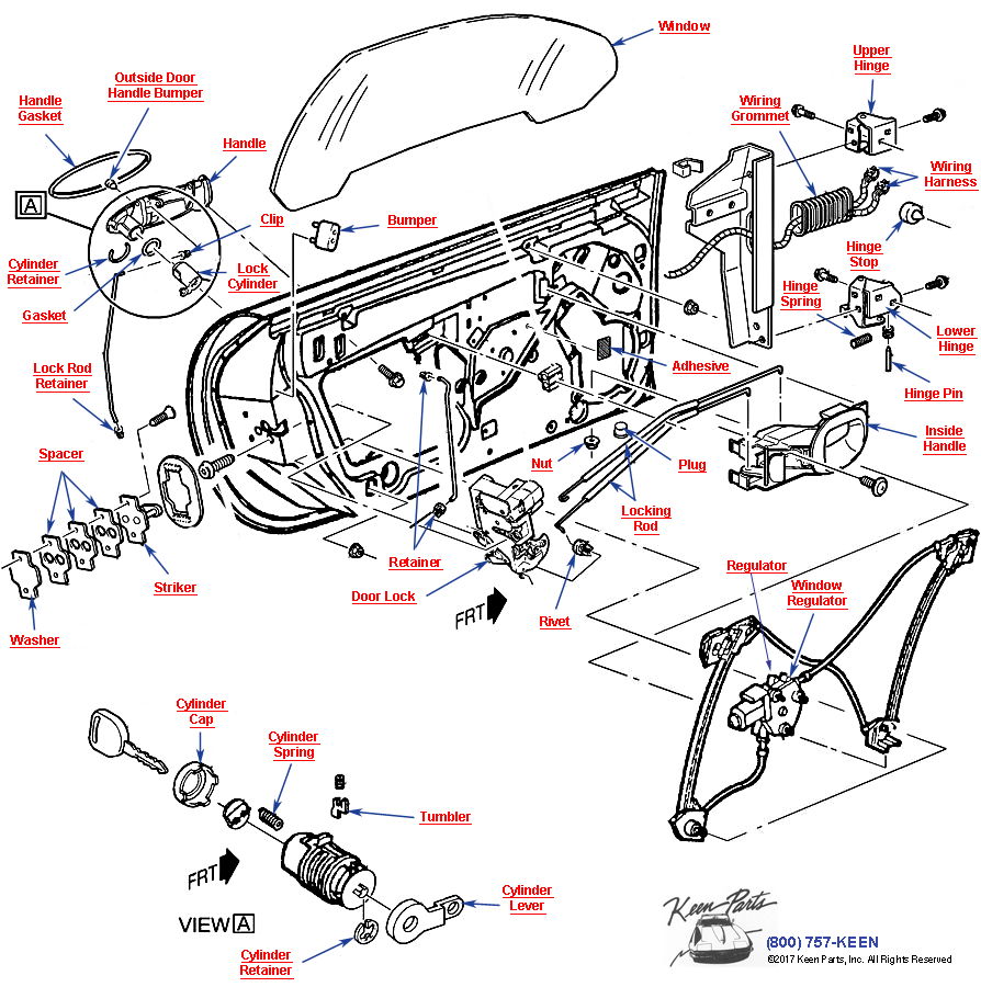 Door Locks Diagram for a 1997 Corvette