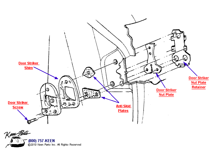 Lock Striker Diagram for a C1 Corvette