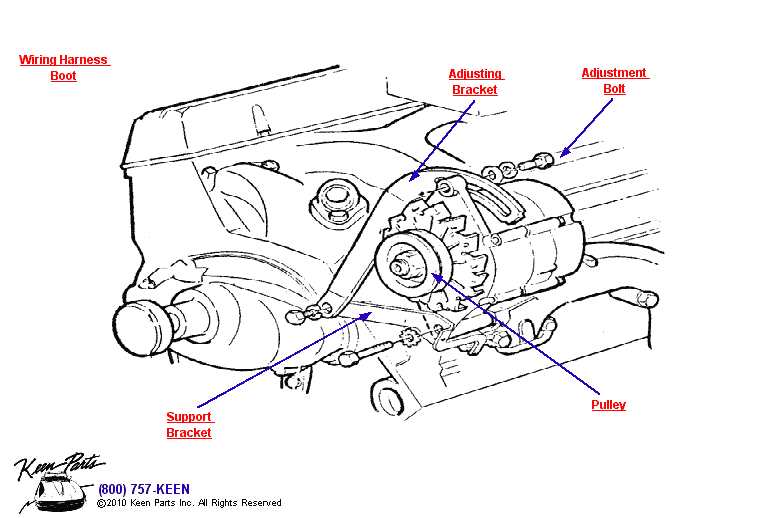 Small Block Alternator Diagram for a 2024 Corvette