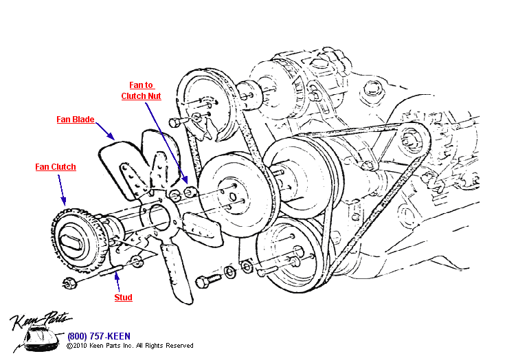 Fan &amp; Fan Clutch Diagram for a 1978 Corvette