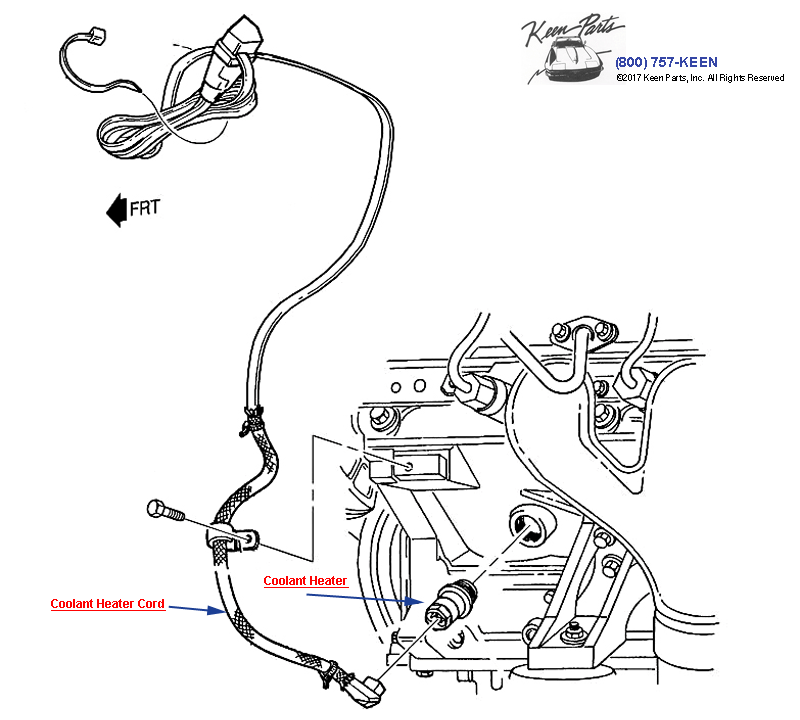 Engine Block Heater Diagram for a C5C7 Corvette