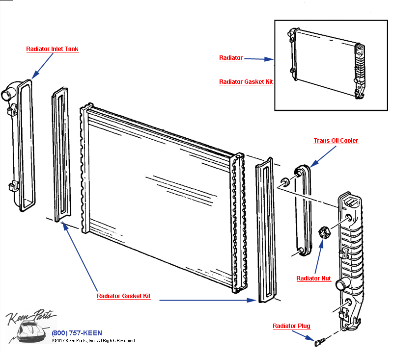 Radiator Assembly- M30 Transmission Diagram for a 2002 Corvette