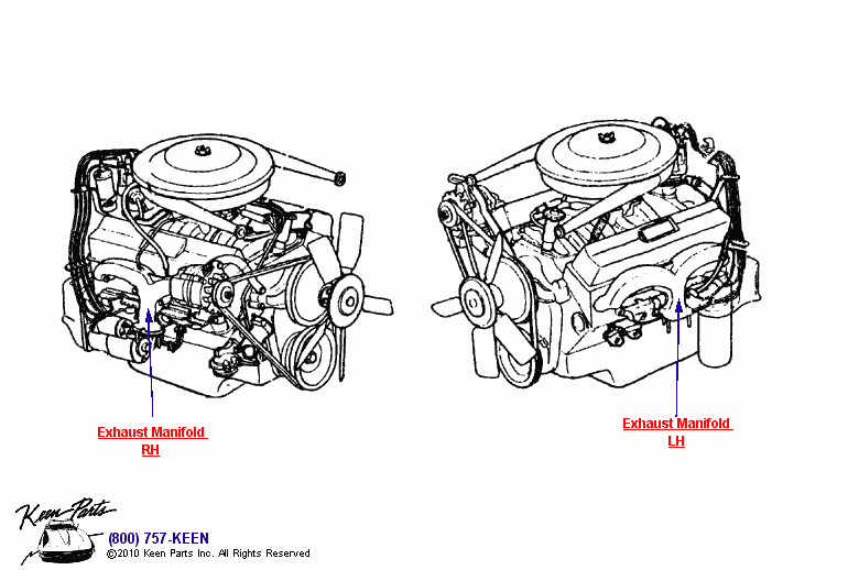 Small Block Exhaust Manifold Diagram for a 1961 Corvette