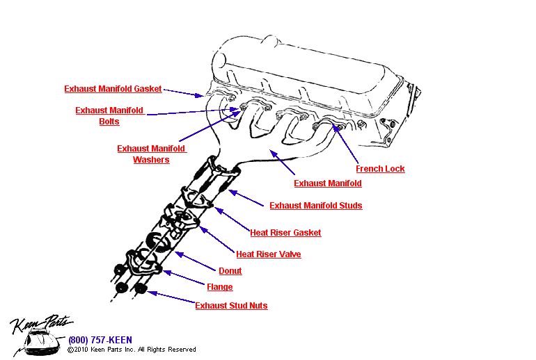 Big Block Exhaust Manifold Diagram for a 1966 Corvette