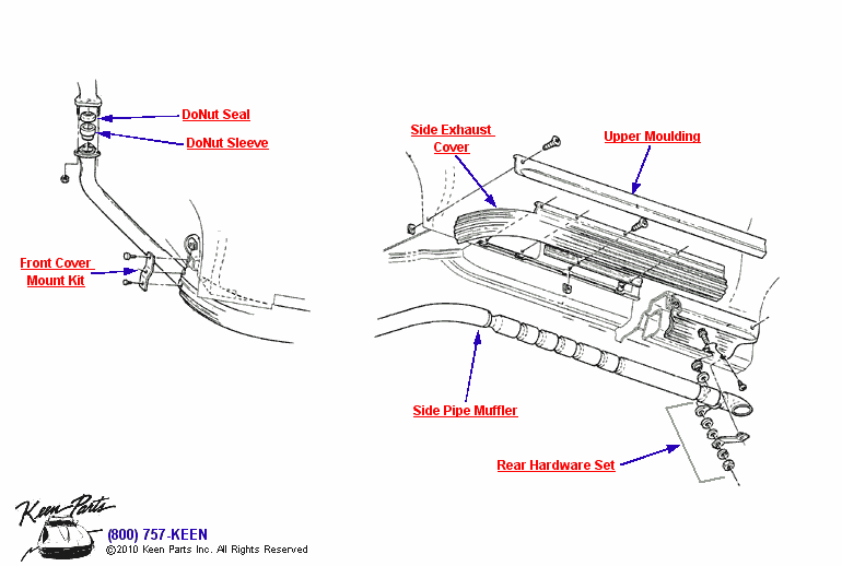 Side Pipes &amp; DoNuts Diagram for a 1965 Corvette