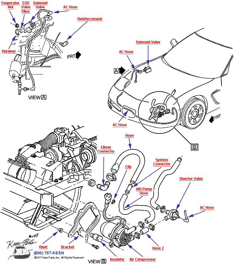 AIR Pump- Pump &amp; Mounting Diagram for a C5 Corvette