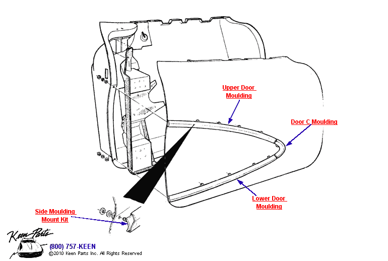 Door Mouldings Diagram for a 2004 Corvette