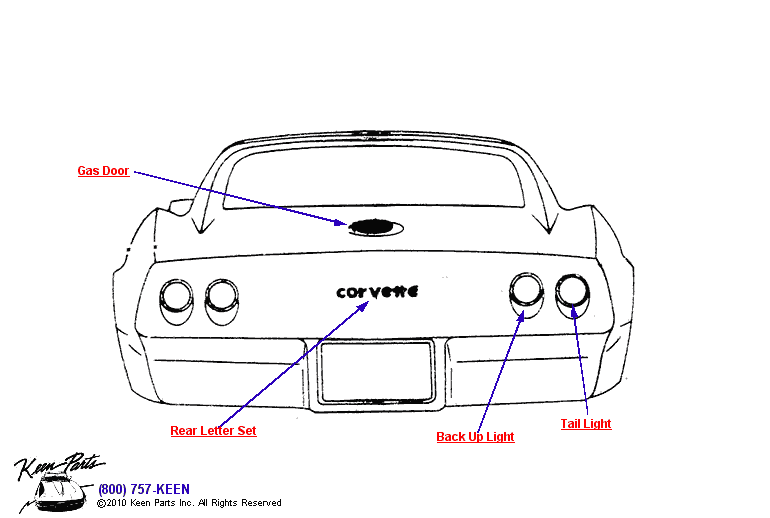 Rear Trim Diagram for a 1964 Corvette