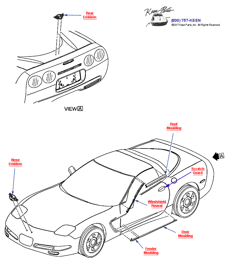 Emblems- Coupe Diagram for a C5 Corvette