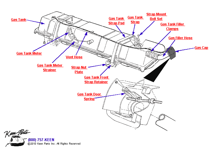 Gas Tank Diagram for a 1961 Corvette