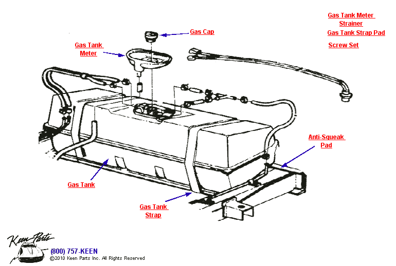 Gas Tank Diagram for a 2021 Corvette