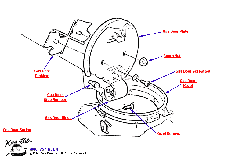 Gas Door Diagram for a 2009 Corvette