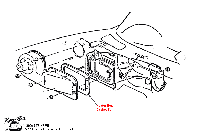 Heater Box - No AC Diagram for a 1993 Corvette