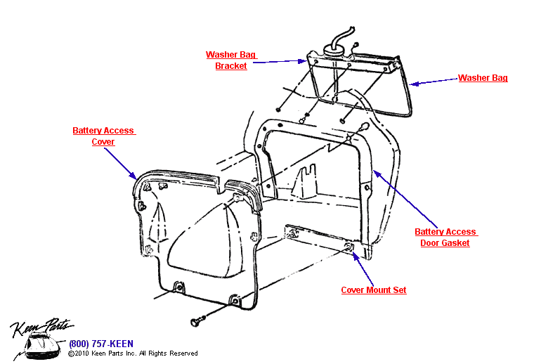Battery Access Door w/AC Diagram for a 1984 Corvette