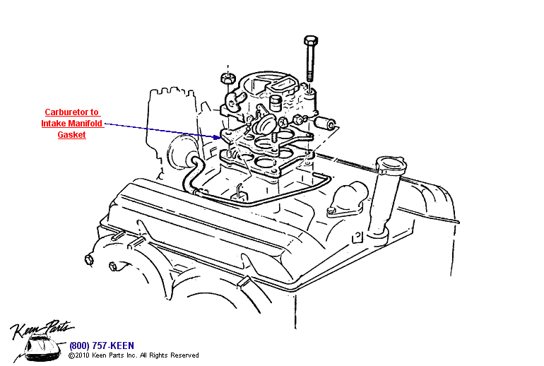 Carburetor - Intake Manifold Diagram for a 1971 Corvette