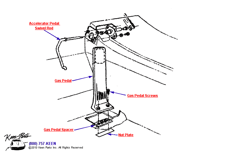 Gas Pedal Diagram for a 1963 Corvette