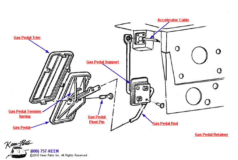 Gas Pedal Diagram for a 1971 Corvette