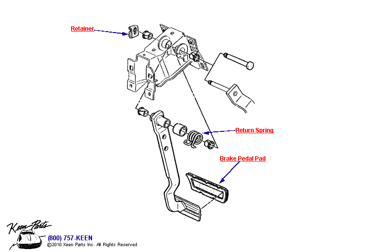 Brake Pedal Diagram for a 2021 Corvette