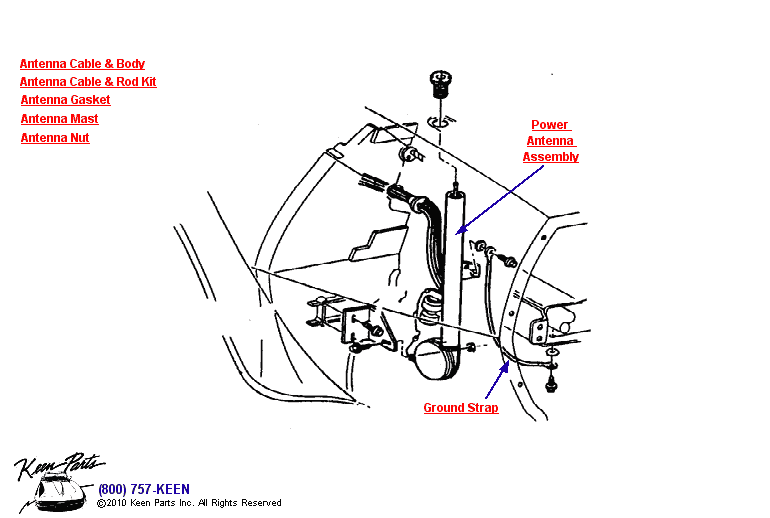 Power Antenna Diagram for a 2008 Corvette