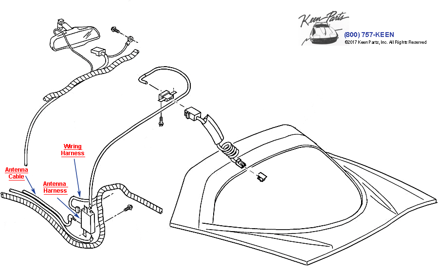 Coupe Antenna Diagram for a 1999 Corvette