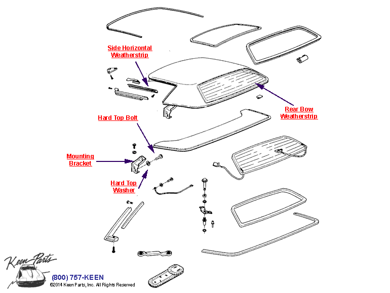 Hard Top Diagram for a 1988 Corvette