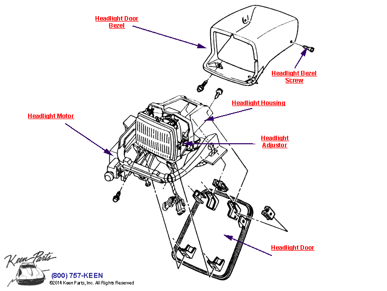 Headlights Diagram for a 1996 Corvette