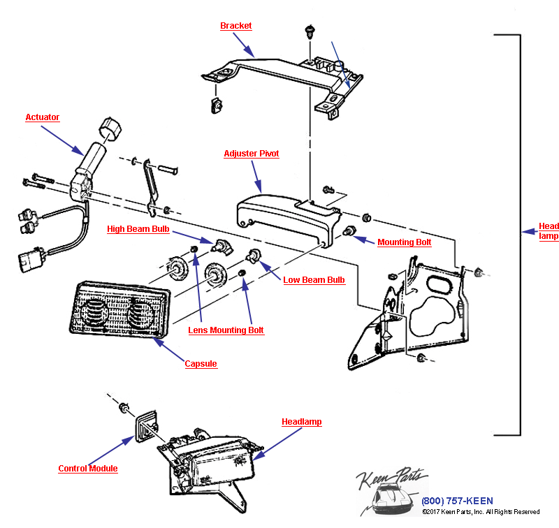 Headlamps- Not Rule of Road/Emark Diagram for a 2001 Corvette