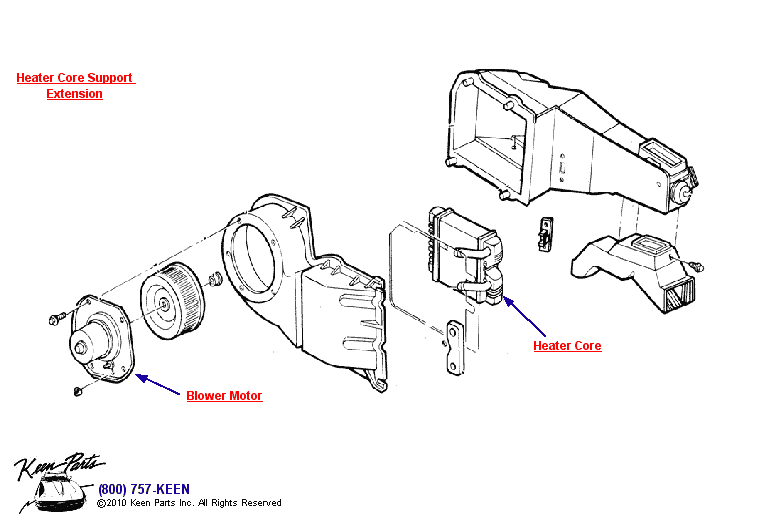 Heater Assembly Diagram for a 1976 Corvette
