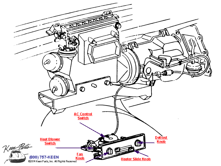 Heat &amp; AC Controls Diagram for a 1972 Corvette