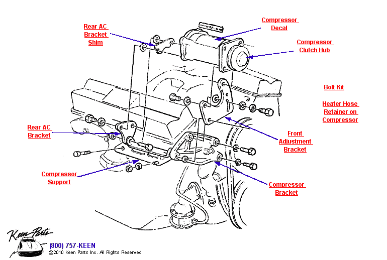 AC Compressor Diagram for a 1964 Corvette