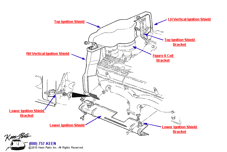 Ignition Shielding Diagram for a 1956 Corvette