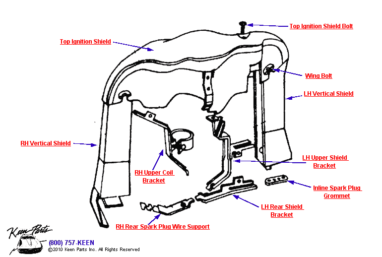 Rear Ignition Shielding Diagram for a 2002 Corvette