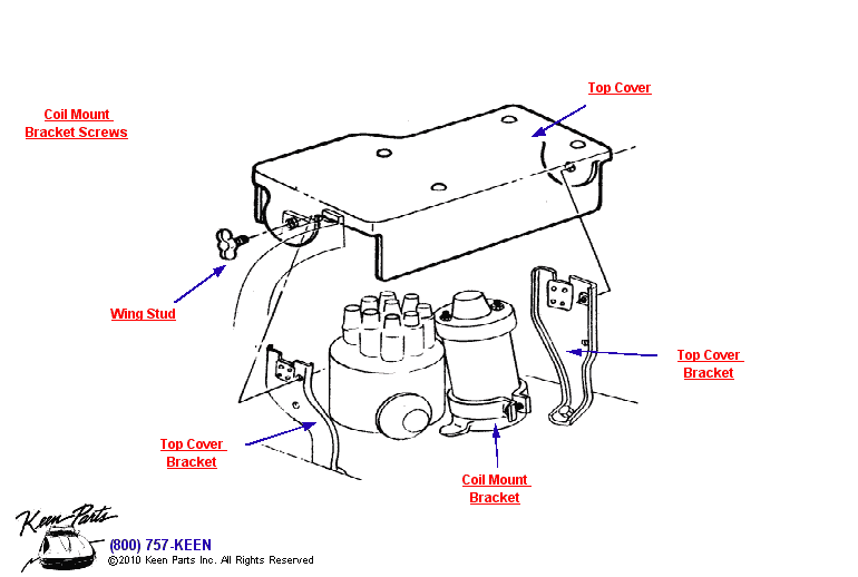 Ignition Shield Top Cover Diagram for a 1973 Corvette