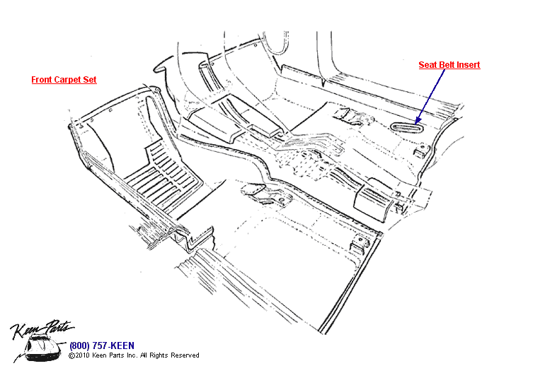 Front Carpet Diagram for a 1979 Corvette