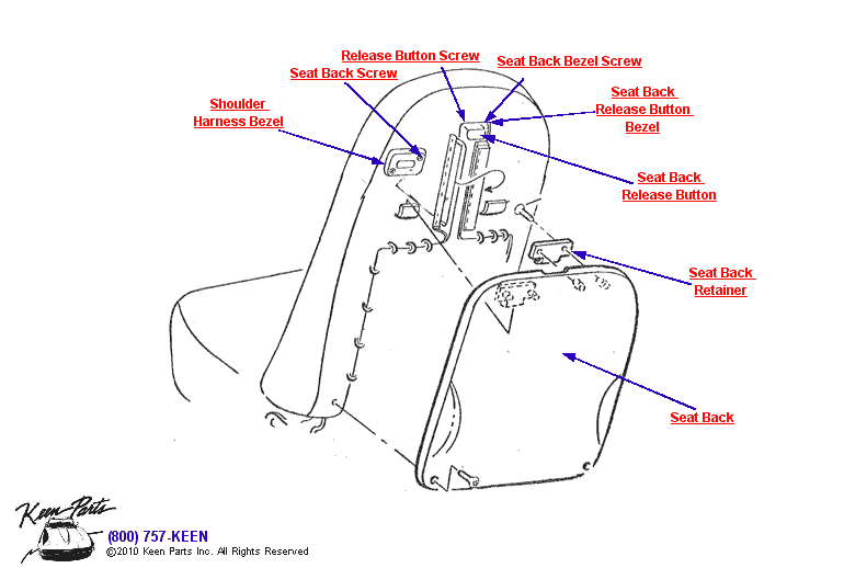 Seat Back Diagram for a 1976 Corvette