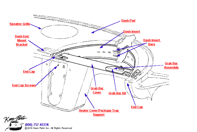 Grab Bar Diagram for a 1962 Corvette