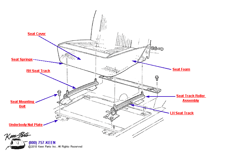 Seat Diagram for a 2020 Corvette