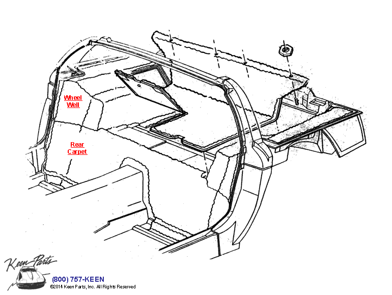 Rear Carpet Diagram for a 1992 Corvette