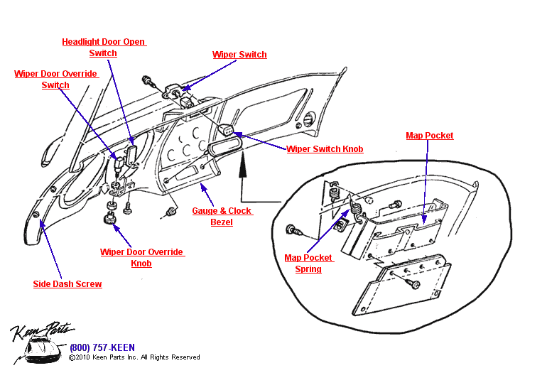 Dash Switches Diagram for a 1975 Corvette