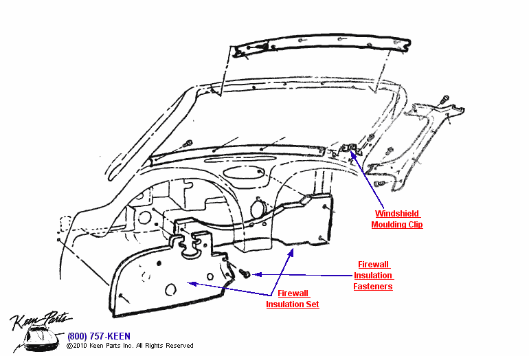 Firewall Diagram for a 1985 Corvette