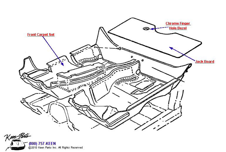 Carpets &amp; Rear Cover Diagram for a 2002 Corvette