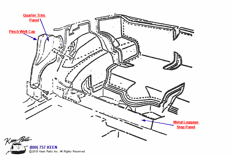 Rear Quarter &amp; Rear Compartment Diagram for a 2020 Corvette