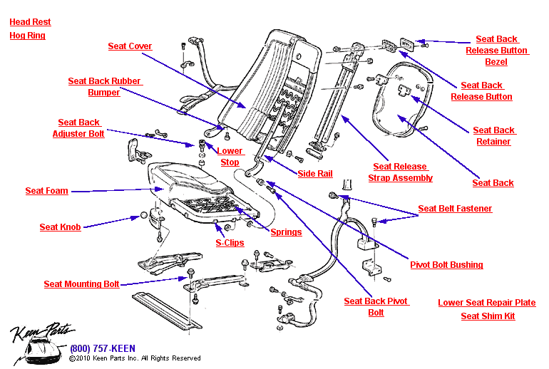 Seat &amp; Belt Diagram for a 1975 Corvette
